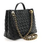 Nappa Intrecciato Small Andiamo With Chain Shoulder Bag Black