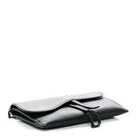 Ultra Matte Calfskin Saddle Chain Wallet Pouch Black