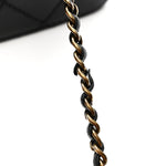 Sheepskin Quilted Mini Beauty Lock Flap Black