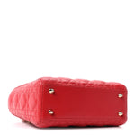 Lambskin Cannage Small Lucky Badges Lady Dior Red