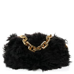 Shearling Lambskin The Pouch Chain Black