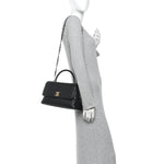 Caviar Quilted Small Coco Handle Flap Black