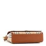 Coated Canvas Calfskin Vintage Check Small Note Crossbody Bag Briar Brown