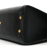 Calfskin Small Diana Tote Bag Black Yellow Fluo