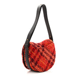 Tweed Check Medium Rocking Horse Crossbody Red Black