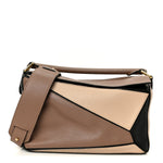 Calfskin Small Puzzle Bag Sand Hazelnut Ash