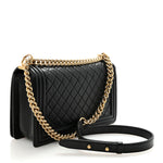 Lambskin Quilted New Medium Boy Flap Black