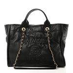 Calfskin Small Deauville Tote Black