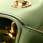 Roxy Calfskin Web Medium Blondie Top Handle Shoulder Flap Bag Salamander Green