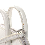 Calfskin Logo Crocodile Embossed Mini Ville Top Handle Bag White Black