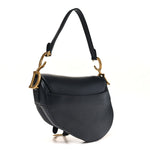 Grained Calfskin Saddle Bag Black