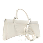 Shiny Box Calfskin Tonal B Hourglass Stretch Top Handle Bag White