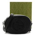 Sakai Be Green Calfskin Diagonal Stitched Mini Blondie Shoulder Bag Black