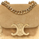 Suede Shearling Triomphe Mini Chain Claude Natural