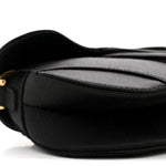Satin Crystal Mini Saddle Bag Black