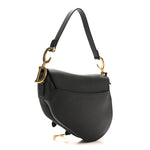 Grained Calfskin Saddle Bag Black