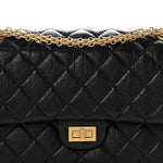 Aged Calfskin Quilted 2.55 Reissue 226 Flap Black