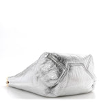 Metallic Lambskin Shearling Medium Phantom Cabas Reversible Tote Natural Silver