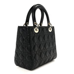 Lambskin Cannage Medium Lady Dior Black