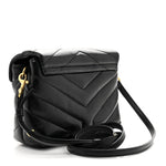 Calfskin Y Quilted Monogram Toy Loulou Crossbody Bag Black
