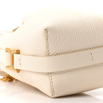 Grained Calfskin Micro Marcie Bucket Bag Misty Ivory