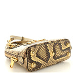 Snakeskin Boarded Plutone Calfskin Mini Horsebit 1955 Top Handle Bag White Multicolor