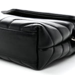 Calfskin Y Quilted Monogram Toy Loulou Crossbody Bag Black
