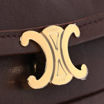Shiny Lambskin Soft Triomphe Little Half Moon Bag Brick