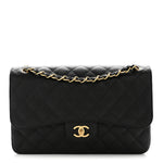 Caviar Quilted Jumbo Double Flap Black