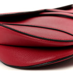 Grained Calfskin Saddle Bag Red