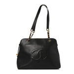 Caviar Large CC Shoulder Bag Black