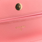 Caviar Quilted Wallet on Chain WOC Pink