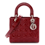 Patent Cannage Medium Lady Dior Red
