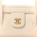 Shiny Caviar Preppy Coco Long Vanity With Strap White