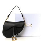 Grained Calfskin Saddle Bag Black