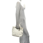 Lambskin Woven Dior Tote White