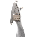 Suede Calfskin Small Faye Top Handle Bag Motty Grey