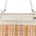 Calfskin Raffia Small Vanity Case Bag White Beige