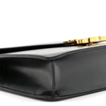 Shiny Calfskin Triomphe Margo Wallet on Chain Black