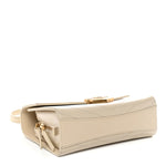 Calfskin Chevron Quilted Large Medal Flap Light Beige