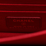 Lambskin Enamel Quilted Pending CC Clutch With Chain Black