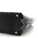 Calfskin Wild Stitch Large Tote Black