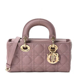 Lambskin Cannage Small Lady D-Joy Peony Pink