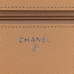 Caviar Quilted Wallet On Chain WOC Beige