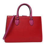 Calfskin Small Top Handle Bag Hibiscus Red New Rosette