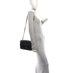 Lambskin Quilted Pearl Studded Flap Black