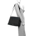 Calfskin Embossed Medusa Messenger Bag Black