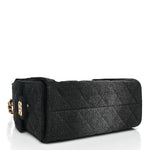 Washed Denim Quilted Mini Chanel 25 Handbag Black