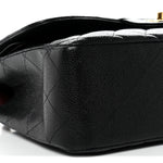 Caviar Quilted Jumbo Double Flap Black