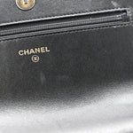Lambskin Quilted Chanel 19 Wallet On Chain WOC Black